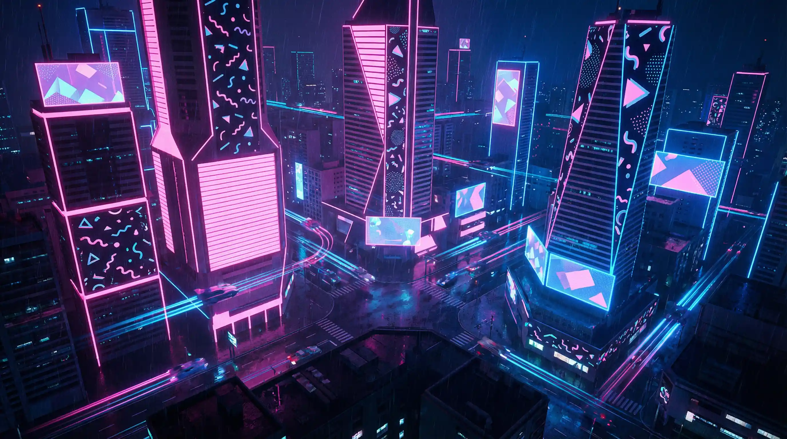 必一运动官网 赛博不夜城全景夜景